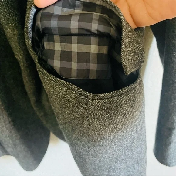 JoS A. Bank mens wool sport coat jacket size 52R/0 gray double button lined